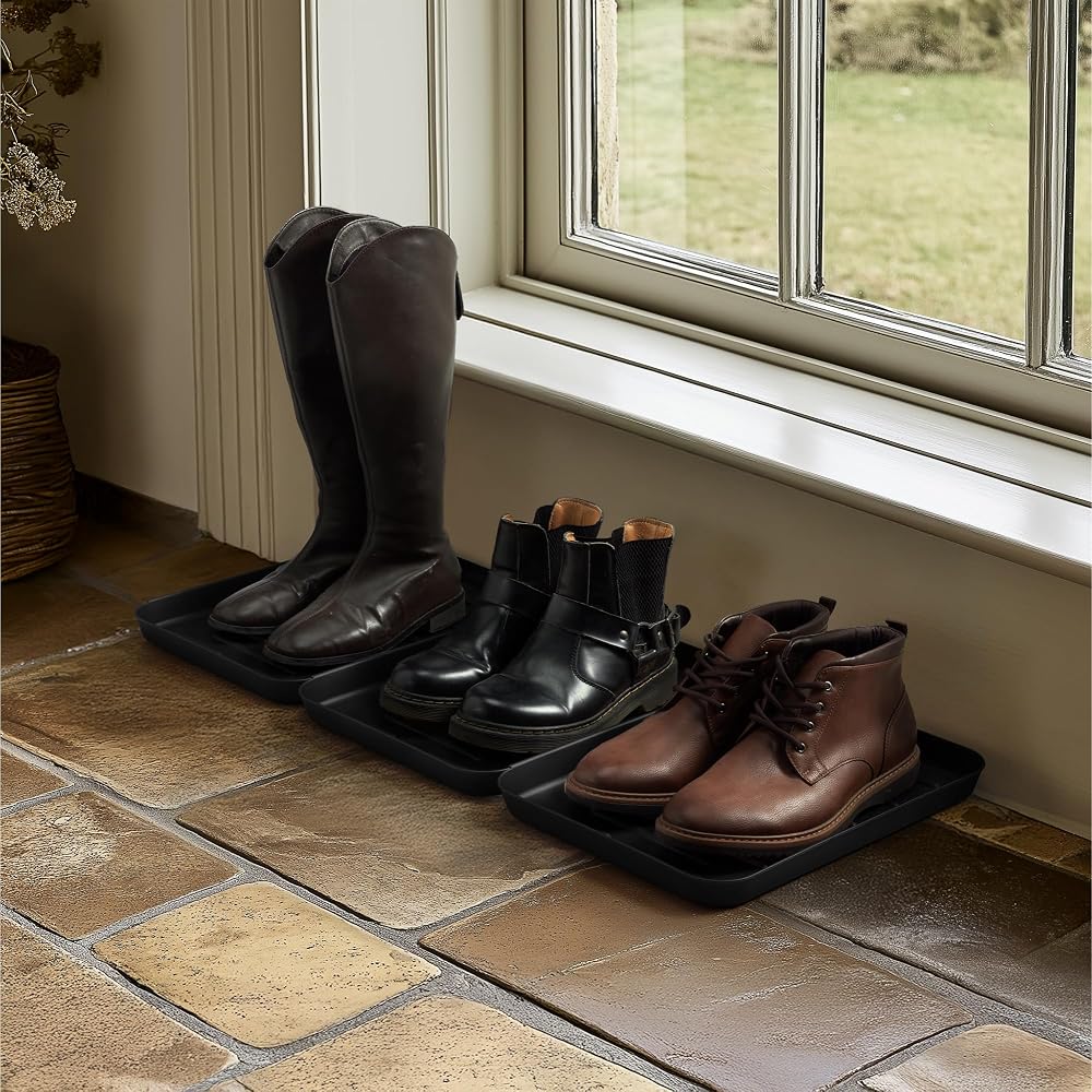 Schuhabtropfschale 3er Set – 35 x 27 cm mit erhöhtem Rand