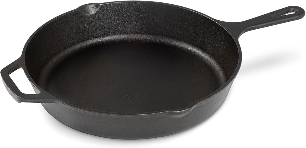 Gusseisenpfanne 30 cm – rund, eingebrannt, für Herd / Ofen / Grill