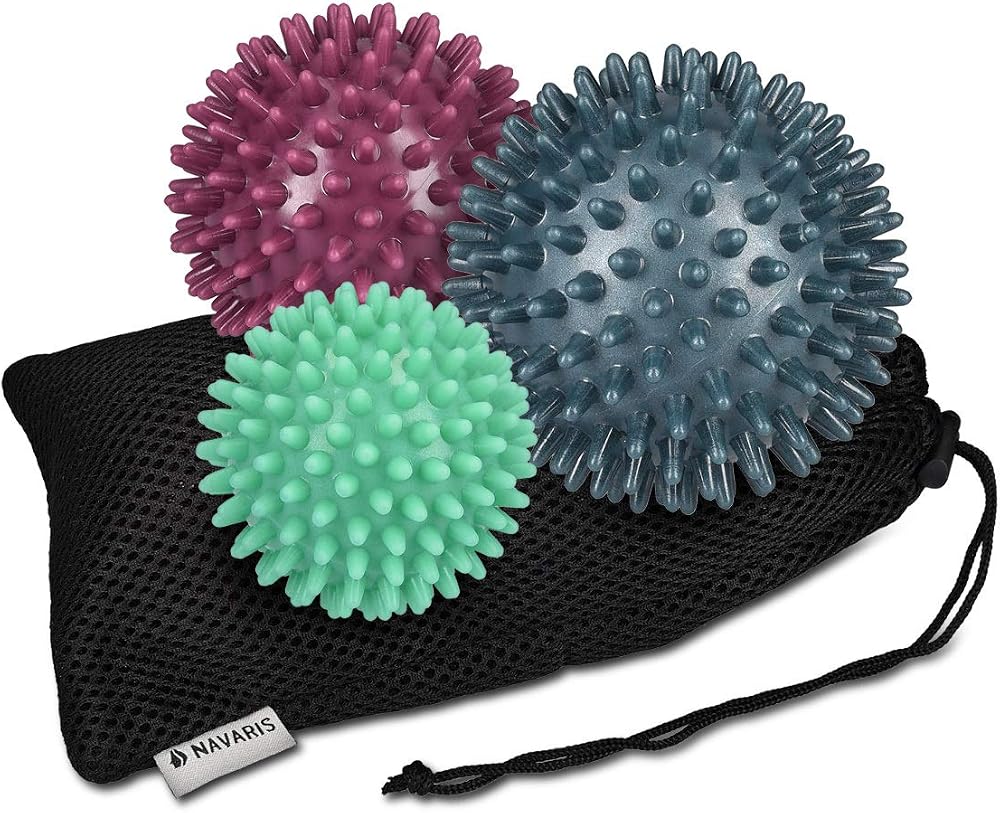 Igelball 3er Set für Fußmassage – Noppenbälle 6/7/8 cm