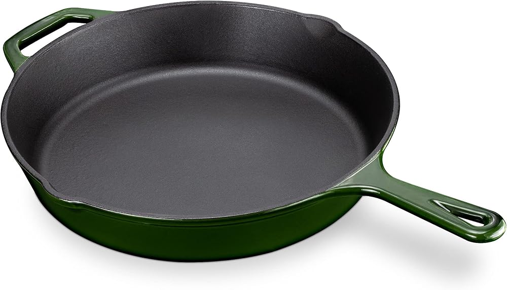 Grillpfanne aus Gusseisen 30 cm – emailliert, für Steak und Gemüse